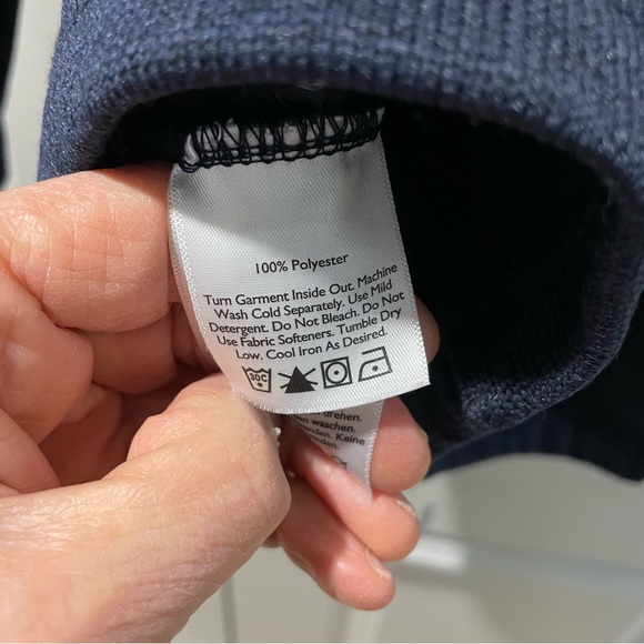 Eddie Bauer Jacket Long Sleeve Women’s Blue Knit Double Breasted Large B… - Picture 8 of 9